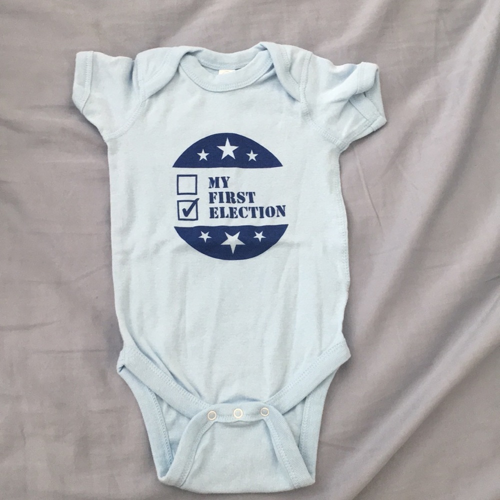 Baby Blue “My First Election Onesie”​